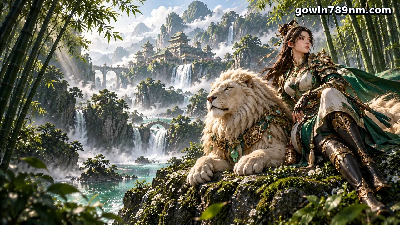GOWIN789 — Penjaga Singa Gading bersama seekor singa putih